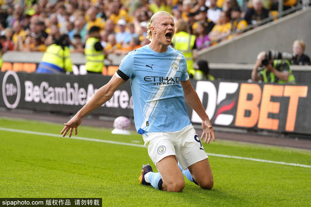 五大联赛冠军_英超-哈兰德双响赖因德斯传射建功 曼城4-0狼队暂登顶